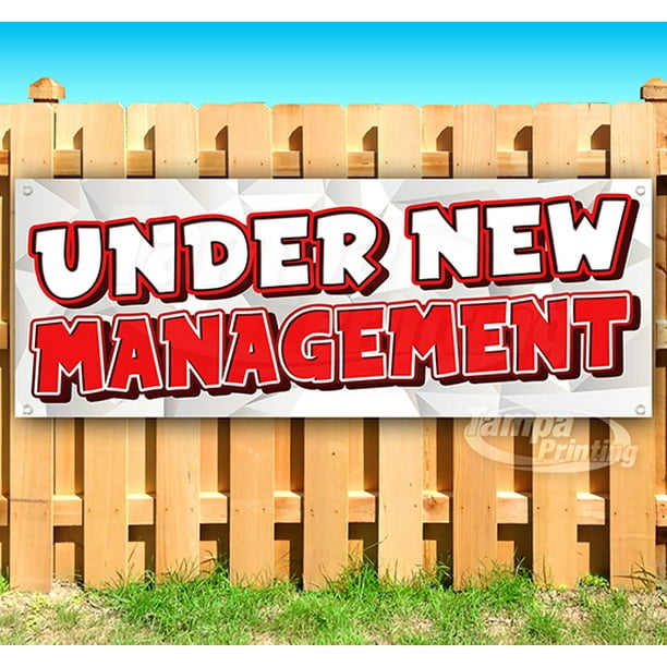 CGSignLab Under New Management Chalk Corner Heavy-Duty Outdoor Vinyl Banner 12x4